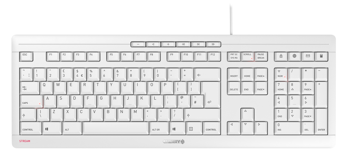 CHERRY STREAM KEYBOARD weiß-grau