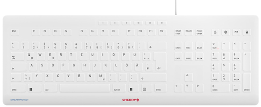 CHERRY STREAM PROTECT Tastatur weiß